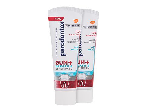 Zubní pasta Parodontax Gum+ Breath & Sensitivity Whitening Duo 2x75 ml