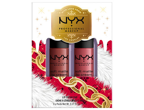 Rtěnka NYX Professional Makeup Mrs. Claus Lip Cream Duo 16 ml 02 Kazeta