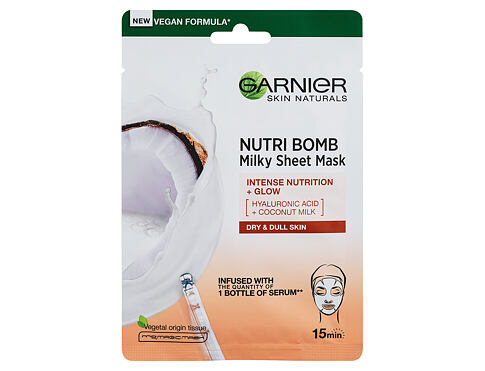 Pleťová maska Garnier Skin Naturals Nutri Bomb Coconut + Hyaluronic Acid 1 ks