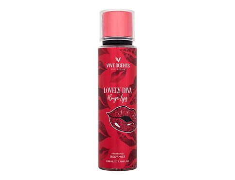 Tělový sprej Vive Scents Lovely Diva Rouge Lips 236 ml poškozený flakon
