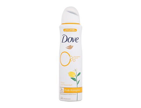 Deodorant Dove 0% ALU Citrus & Peach 48h 150 ml poškozený flakon