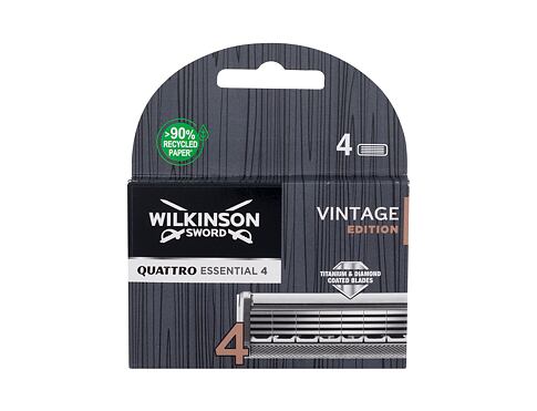 Náhradní břit Wilkinson Sword Quattro Essential 4 Vintage Edition 4 ks poškozená krabička