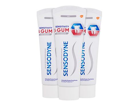 Zubní pasta Sensodyne Sensitivity & Gum Whitening Trio 3x75 ml poškozená krabička