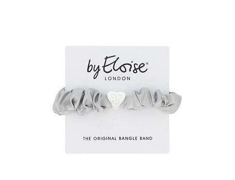 Gumička na vlasy By Eloise London Silk Scrunchie Silver Heart Moonlight 1 ks