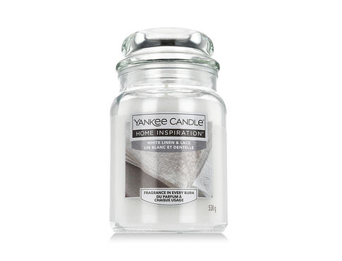 Vonná svíčka Yankee Candle Home Inspiration White Linen & Lace 538 g