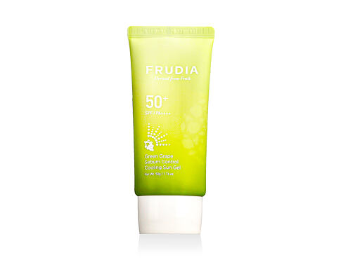 Opalovací přípravek na obličej Frudia Green Grape Sebum Control Cooling Sun Gel SPF50+ 50 g