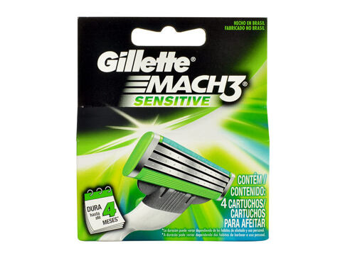 Náhradní břit Gillette Mach 3 Sensitive 4 ks poškozená krabička