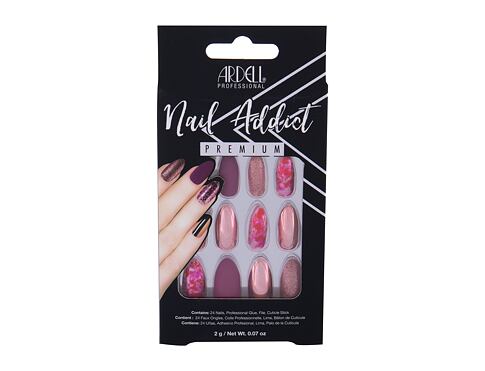 Umělé nehty Ardell Nail Addict Premium 24 ks Chrome Pink Foil