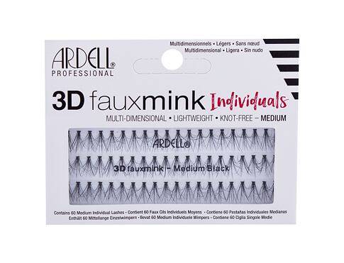 Umělé řasy Ardell 3D Faux Mink Individuals Medium 60 ks Black
