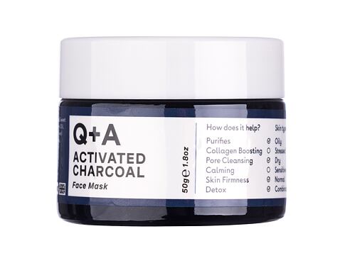 Pleťová maska Q+A Activated Charcoal 50 g