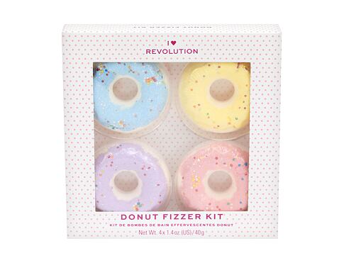 Bomba do koupele I Heart Revolution Donut Kit 40 g Blueberry poškozená krabička Kazeta