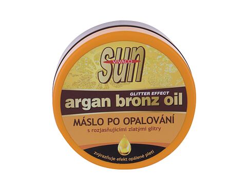 Přípravek po opalování Vivaco Sun Argan Bronz Oil Glitter Aftersun Butter 200 ml poškozený obal